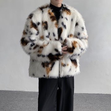 冬季高級感短款仿貂毛毛大衣外套男女秋冬設計感保暖皮草棉服上衣