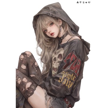 【10月新作5】07-094-0161 人物貼紙 輕龐克女孩