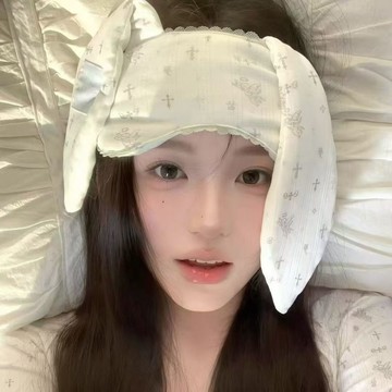 舒適睡眠 ins卡通可愛遮光助眠花邊眼罩兔耳不透光睡覺睡眠調節鬆緊 出貨 眼罩睡眠專用 遮光眼罩 兒童眼罩 睡眠眼罩