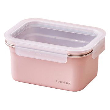LocknLock 樂扣樂扣 粉彩不鏽鋼保鮮盒 粉色 1L  1個  盒身 + 上蓋