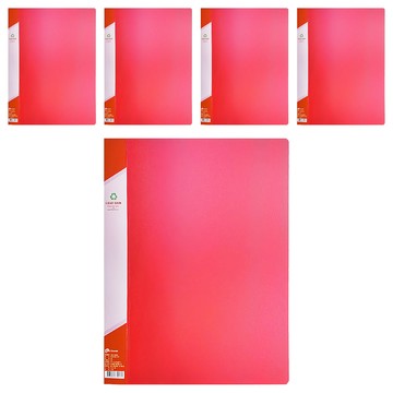 SUANDER 雙德文具 PP主色板資料簿 B4  紅色  5本