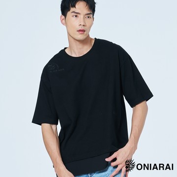 【買1送1】極致工藝下擺拼接落肩短TEE - BLUE WAY 鬼洗い