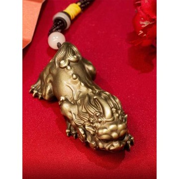 銅臻全銅貔貅手把件盤玩男士吊墜掛件隨身把玩件文玩青銅皮丘擺件