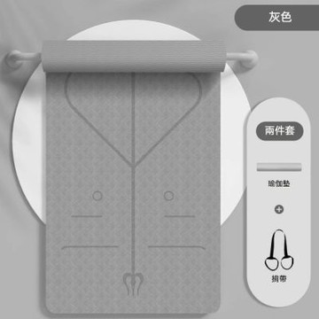 【木洸】加厚10MM家用183*90CM瑜伽墊 有體位線防滑地墊 隔音減震健身墊送背帶