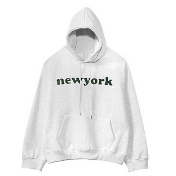 【AMERO】男裝 女裝 長袖連帽Ｔ恤 英文字毛線繡 寬鬆版型 情侶裝