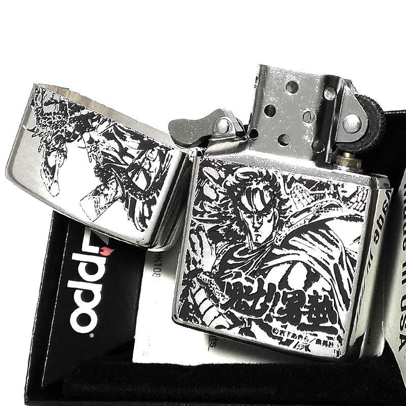 ZIPPO ライター 魁!!男塾 大豪院邪気＆死天王 ジッポ エッチング彫刻 シルバー ミラー仕上げ マンガ キャラクター かっこいい メンズ |  LINEブランドカタログ