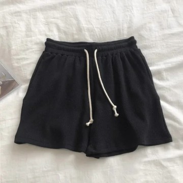 【FOH】短褲 運動短褲  高腰短褲 休閒短褲 褲子女生 黑色短褲 休閒褲女 寬鬆短褲 女生運動短褲 透氣短褲 日系短褲