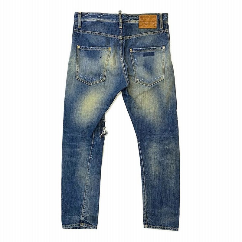 DSQUARED2 オーバーオール サイズ44 デニム ダメージ加工 長袖
