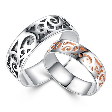 925純銀情侶對戒．戒指．尾戒．相伴一生-客製刻字