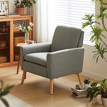 林氏木業清新悠閒北歐單人沙發 TDY104-黛灰色 (H014378921)