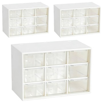 BangJiaShi 幫家適 九宮格透明抽屜收納盒  透明色  3個