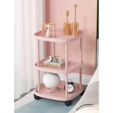 客廳可移動小茶幾沙發邊幾小戶型萬向輪陽臺置物架臥室床頭柜雙層