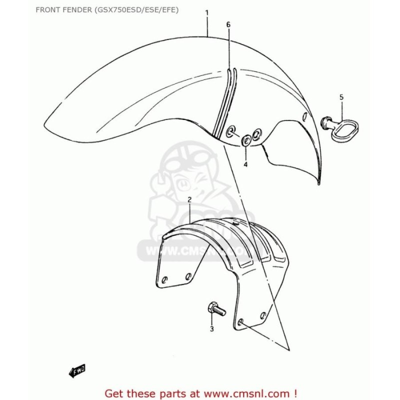CMS CMS:シーエムエス (53111-31330-13L) FENDER，FRONT GS750E 1983