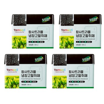 Tamsaa 冰箱除臭劑 Set 木炭綠茶除臭凝膠三重除臭 可用90天  300ml  4個