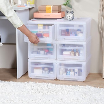 真心良品keyway  安居專利抽屜式整理箱(13l)-6入組-面寬29.8 cm