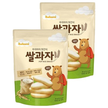 ibobomi 嬰兒米餅 無小麥 無食鹽 無砂糖 無人工添加劑 韓國國產原料  原味  30g  2包