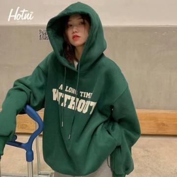 Hotni 韓版寬鬆刷毛長袖帽T-KDTQ-0086(M-2XL碼)