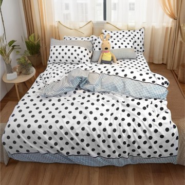 雙人被套6x7尺【時尚圓點】絲絨棉磨毛 柔軟透氣 四季皆宜 寢居樂台灣製