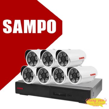 [昌運科技] SAMPO 聲寶 8路7鏡優惠組合 DR-TWEX3-8 VK-TW2C66H 2百萬畫素紅外線攝影機 監視器