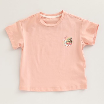 BIR 粉色小鹿棉T