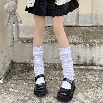 堆堆襪女日系秋冬白色長筒襪日本泡泡襪加長辣妹腿襪大象襪jk襪子