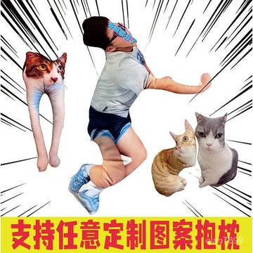 🌟免運!🌈臺灣有貨✨醜貓抱枕DIY定製寵物無白邊異形抱枕韓潮流卡通生日禮物可愛玩偶 8JHY