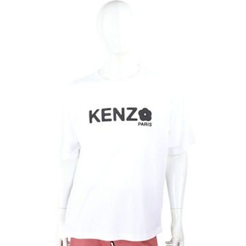 KENZO Boke Flower 2.0 字母扶桑花膠印寬鬆版短袖TEE T恤(男款/白色)