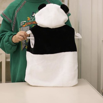 正版可愛大熊貓花花馬甲毛絨馬夾秋冬季坎肩生日禮物成都基地同款