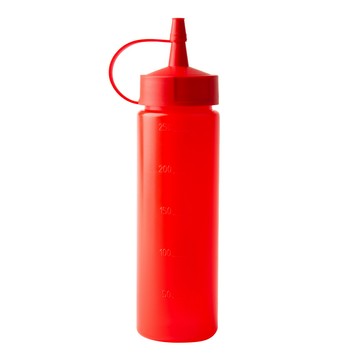EXCELSA 義大利 圓筒醬料擠壓瓶(紅250ml) / 醬料罐 調味瓶 可機洗 洗碗機可洗
