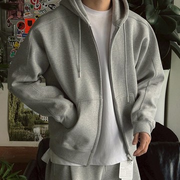 正韓美國棉拉鍊肩線剪裁內抓絨連帽外套 4色 YUPPIE 預購商品 0105