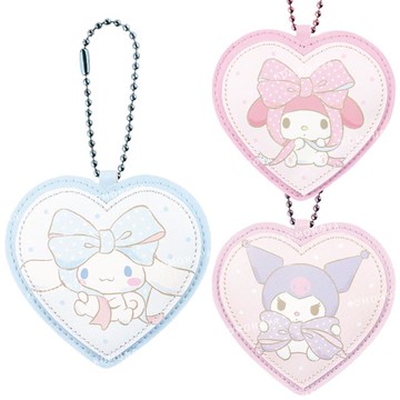 小禮堂 Sanrio 三麗鷗 皮質姓名鑰匙圈 (愛心款) 美樂蒂 酷洛米 大耳狗