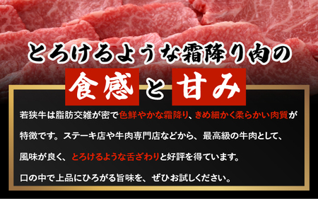 若狭牛 和牛肩ロース焼肉用 計1kg（250g × 4パック）福井県産 肩ロースA4等級 以上を厳選！[e02-d005]