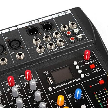 Channel Mixing Console Audio Mixer Bluetooth USB Live Studio Amplifier Mixer w USB Drive for PC Recording Ac 110v 50hz 18w