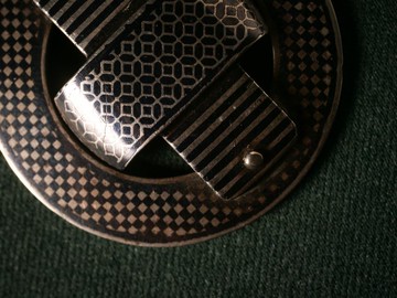 1860s 法國 圈環幾何烏銀吊墜