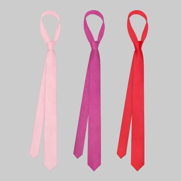 玫紅色領帶女襯衫裝飾學院風男光面真絲小眾設計感純色韓版休閑潮