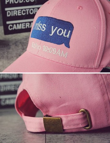 【JP.美日韓】韓國 情侶 牽手 戀愛 刺繡 FB 想念你 想你 miss you 告白 老帽 帽子 心動 情侶