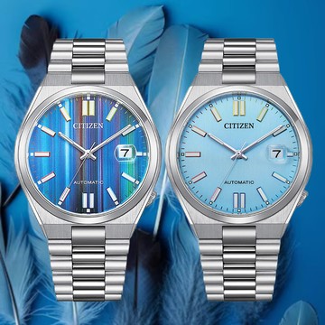 CITIZEN 星辰 Mechanical 情人節推薦 不鏽鋼情侶機械錶對錶 NJ0151-53W/NJ0151-53L