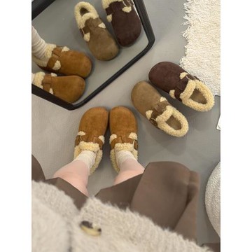 加絨保暖勃肯鞋女2025新款冬季加厚雪地靴復古內增高單鞋軟底棉鞋