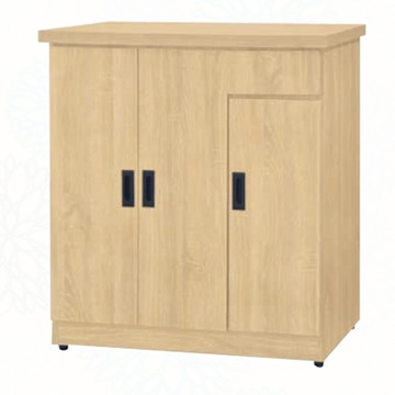 文創集 愛寶3尺三門單抽低鞋櫃(三色可選)-89x39x93cm免組