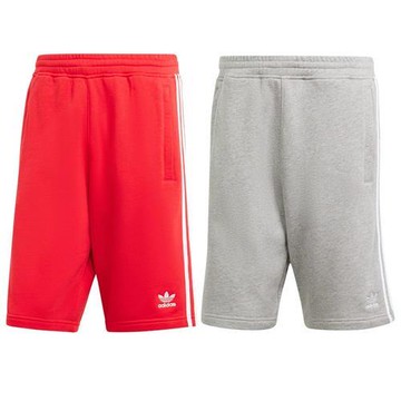 【下殺】Adidas 純棉短褲 男裝 拉鍊口袋 毛圈布 紅/灰【運動世界】IM9425/IU2340