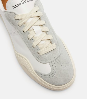 Acne Studios Suede-trimmed leather sneakers