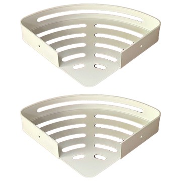 i LIFE 廚房浴室收納三角架 免打孔 附萬用膠 + 螺絲包 高4.5cm  2個  簡約白