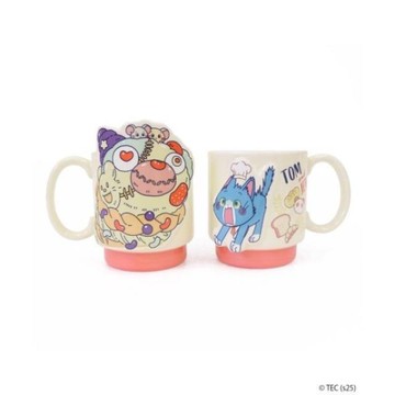 小禮堂 湯姆貓與傑利鼠 陶瓷馬克對杯組  (Q版小丑款)