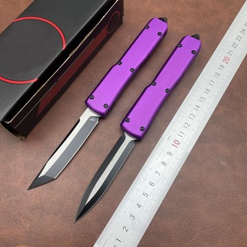 【台湾热销】新品微技術UT85鋁合金紫柄小刀戶外露營口袋刀隨身便攜帶刀具