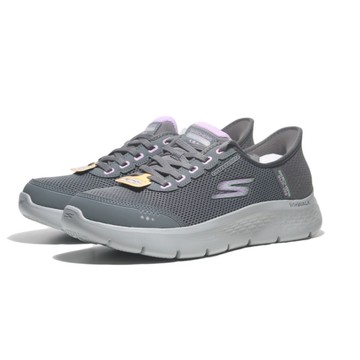 SKECHERS 休閒鞋 GO WALK FLEX 灰粉 防潑水 瞬穿 健走鞋 女 124846CCLV