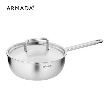 【ARMADA】貝弗莉系列複合金 單柄雪平鍋 24公分 贈: 3D隔熱墊(隨機)