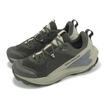 Salomon 戶外鞋 ELIXIR GTX 男鞋 泥炭黑 灰 防水 弧形大底 山系 越野 休閒鞋 薩洛蒙 L47697400