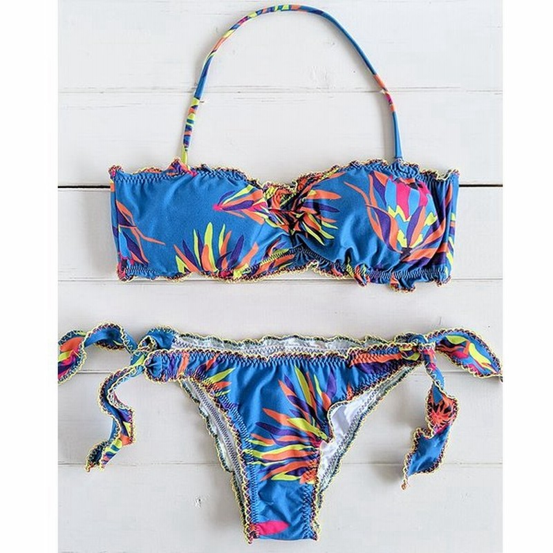 Morena Rosa クロシェフリルボタニカル柄水着 バンドゥ 通販 Lineポイント最大0 5 Get Lineショッピング