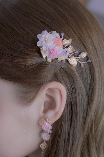 Camellia 椿夢:清明夢千層茶花鍍金髮夾