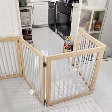 廚房臥室門口可折疊門柵欄寵物圍欄室內實木牢固狗狗越獄護欄隔離